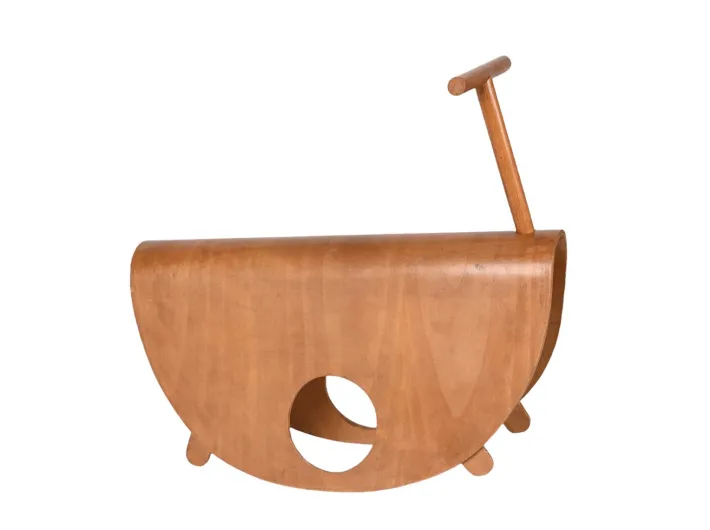 Pamono Italian Astolfo Curved Plywood Children's Rocking Chair by Peppe de Giuli for Design M, 1979 Best