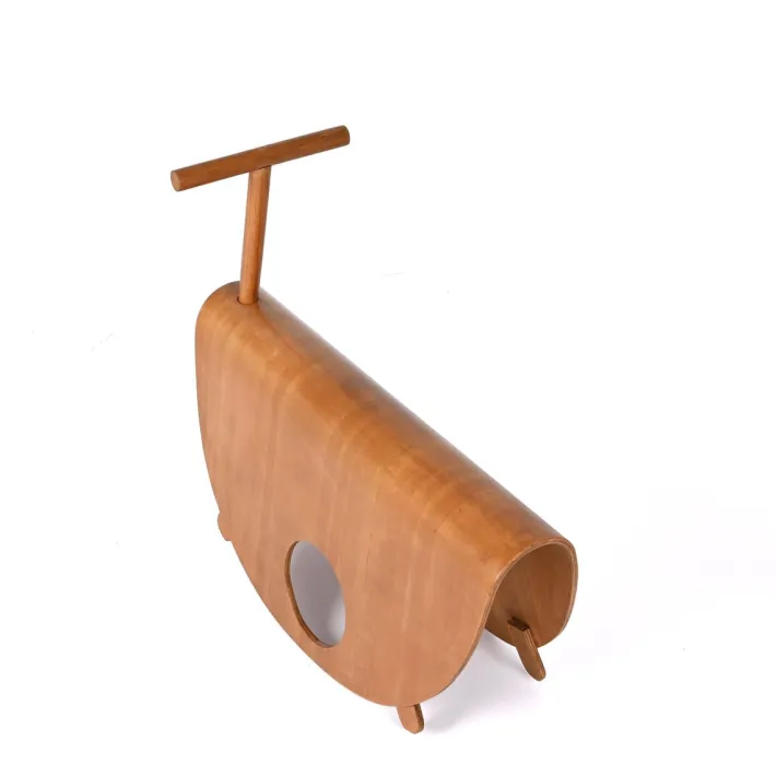 Pamono Italian Astolfo Curved Plywood Children's Rocking Chair by Peppe de Giuli for Design M, 1979 Best