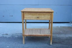 Pamono Italian Bamboo and Rattan Nightstand, 1950s Clearance