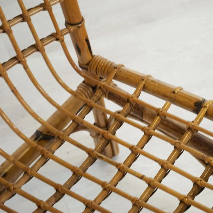 Pamono Italian Bamboo Chairs in the style of Albini, 1960s, Set of 4 Sale