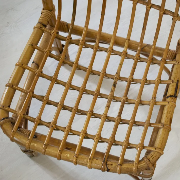 Pamono Italian Bamboo Chairs in the style of Albini, 1960s, Set of 4 Sale