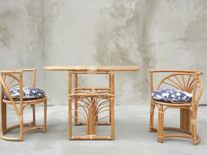 Pamono Italian Bamboo Chairs, 1960s, Set of 3 Hot