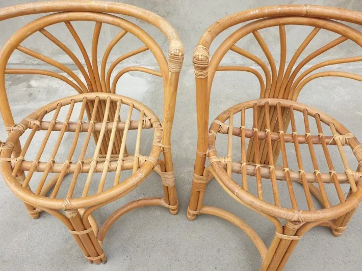 Pamono Italian Bamboo Chairs, 1960s, Set of 3 Hot