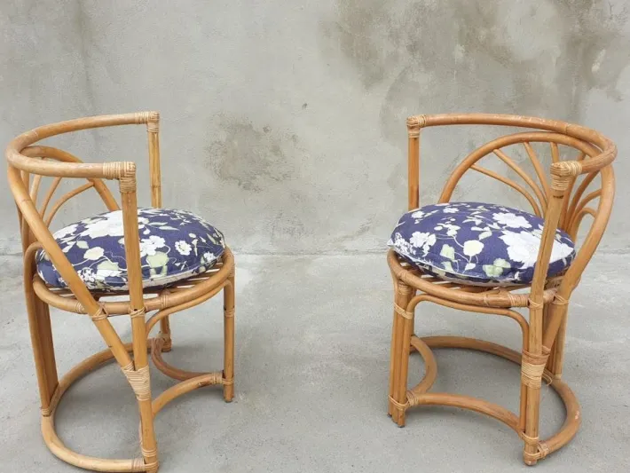Pamono Italian Bamboo Chairs, 1960s, Set of 3 Hot