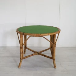 Pamono Italian Bamboo Table with Glass Top, 1960s Discount