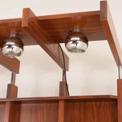 Pamono Italian Bar Unit with Stools, 1970s, Set of 3