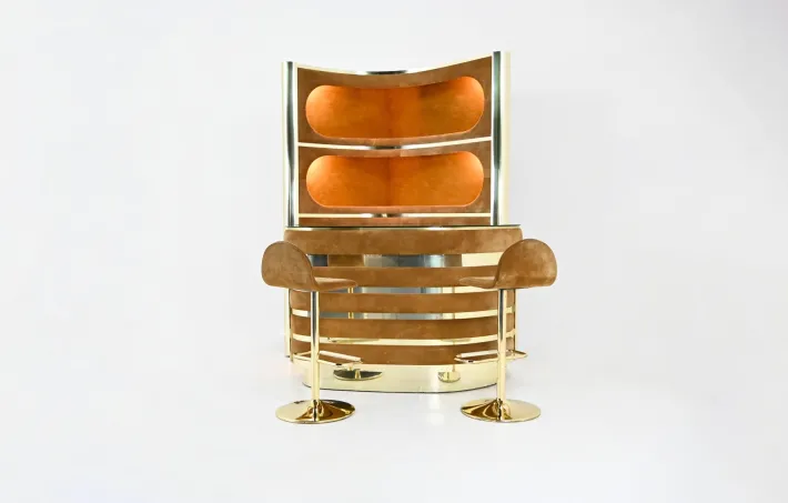 Pamono Italian Bar with Stools, 1970s, Set of 4 Online