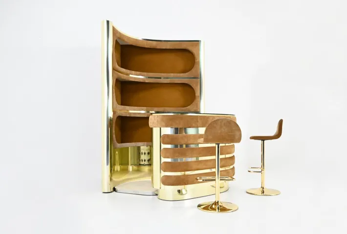 Pamono Italian Bar with Stools, 1970s, Set of 4 Online