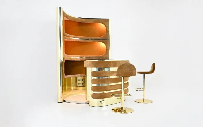 Pamono Italian Bar with Stools, 1970s, Set of 4 Online