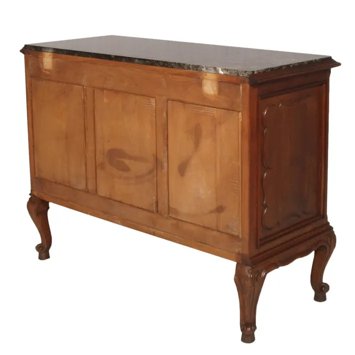 Pamono Italian Baroque Carved Walnut Complete Bedroom Set, 1890s, Set of 7 New