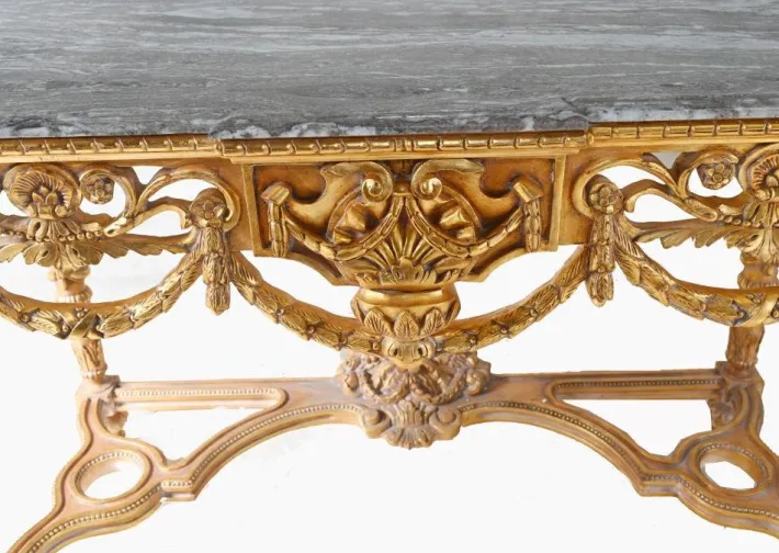 Pamono Italian Baroque Style Gilt Console Table Clearance