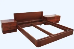 Pamono Italian Bed and Nightstands, 1960s, Set of 3 Sale