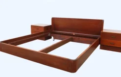 Pamono Italian Bed and Nightstands, 1960s, Set of 3 Sale