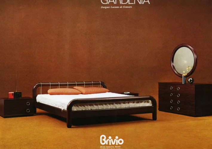 Pamono Italian Bed by Luciano De Gennaro for Brivio, 1977 Sale