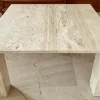 Pamono Italian Beige Travertine Marble Coffee Table, 1970s