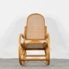 Pamono Italian Bentwood Rocking Chair with Woven Cane Seat by Luigi Crassevig, 1970s New
