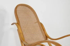 Pamono Italian Bentwood Rocking Chair with Woven Cane Seat by Luigi Crassevig, 1970s New