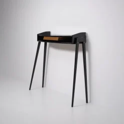 Pamono Italian Black Lacquered Wood Console with Brass Drawer Front, 1950s Discount