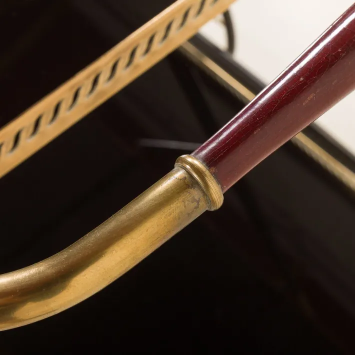 Pamono Italian Brass Bar Cart by Cesare Lacca, 1960s Hot