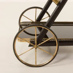 Pamono Italian Brass Bar Cart by Cesare Lacca, 1960s Hot