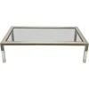 Pamono Italian Brass, Chrome and Glass Rectangular Coffee Table, 1970s Best