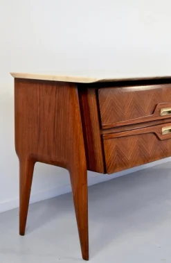 Pamono Italian Carrara Marble and Brass Sideboard, 1960s Discount