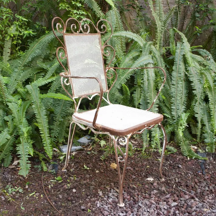 Pamono Italian Chairs in Wrought Iron, 1950s, Set of 4 Hot