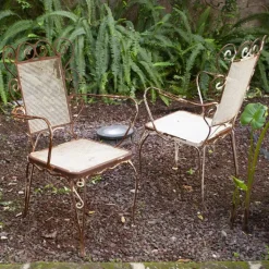 Pamono Italian Chairs in Wrought Iron, 1950s, Set of 4 Hot