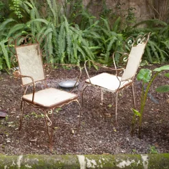 Pamono Italian Chairs in Wrought Iron, 1950s, Set of 4 Hot