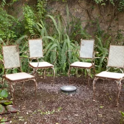 Pamono Italian Chairs in Wrought Iron, 1950s, Set of 4 Hot