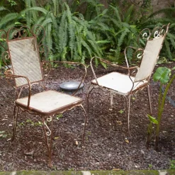 Pamono Italian Chairs in Wrought Iron, 1950s, Set of 4 Hot