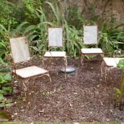 Pamono Italian Chairs in Wrought Iron, 1950s, Set of 4 Hot