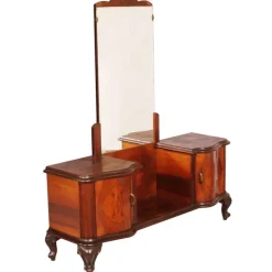Pamono Italian Chippendale Style Walnut & Burl Walnut Veneer Dressing Table, 1940s Discount