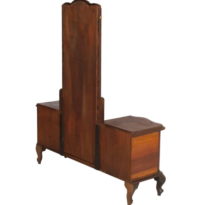 Pamono Italian Chippendale Style Walnut & Burl Walnut Veneer Dressing Table, 1940s Discount