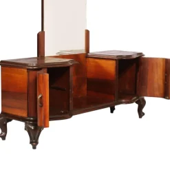 Pamono Italian Chippendale Style Walnut & Burl Walnut Veneer Dressing Table, 1940s Discount