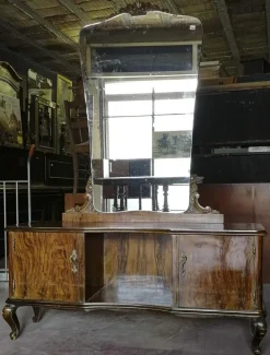 Pamono Italian Chippendale Walnut Burl & Veneer Dressing Table, 1940s Discount