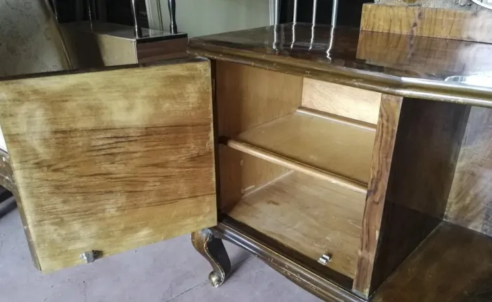 Pamono Italian Chippendale Walnut Burl & Veneer Dressing Table, 1940s Discount