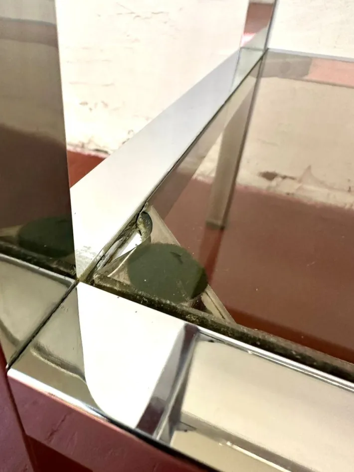 Pamono Italian Chrome and Smoked Glass Bookshelf, 1970s Hot