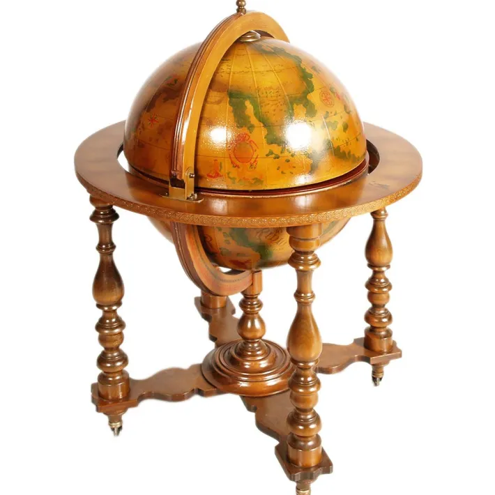 Pamono Italian Cocktail Bar Cart on Decorated World Map, 1950s