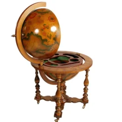 Pamono Italian Cocktail Bar Cart on Decorated World Map, 1950s