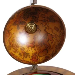 Pamono Italian Cocktail Bar Cart on Decorated World Map, 1950s