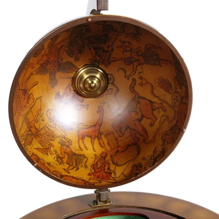 Pamono Italian Cocktail Bar Cart on Decorated World Map, 1950s