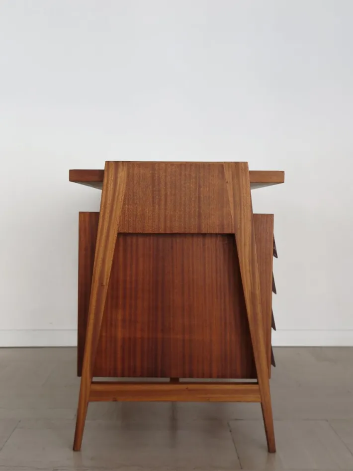 Pamono Italian Desk with Glass Top and Brass Details, 1950s Clearance