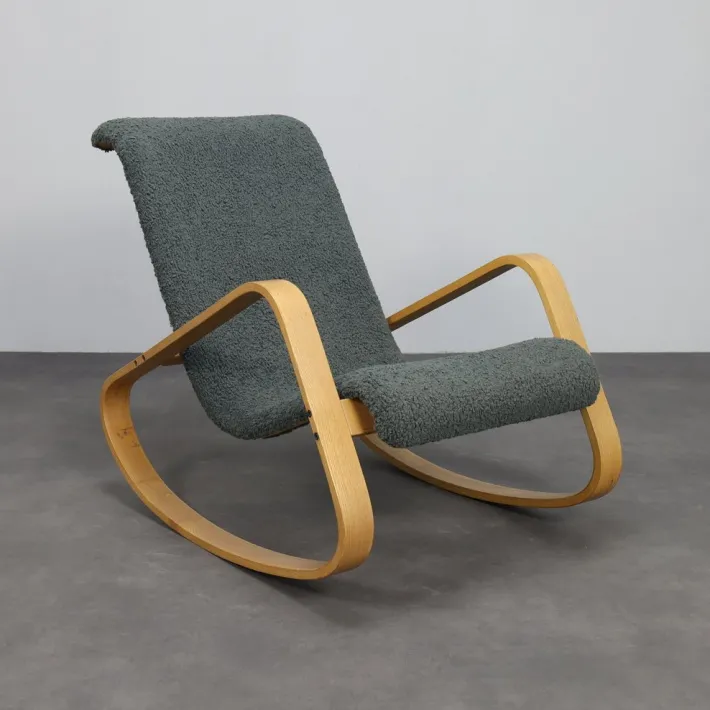 Pamono Italian Dondolo Rocking Chair by Luigi Crassevig, 1970s New