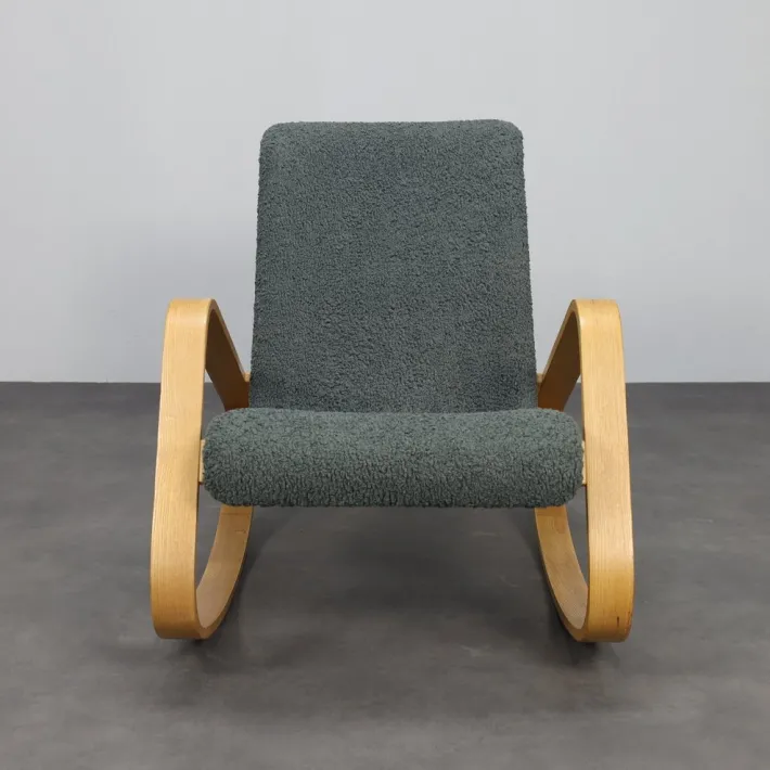 Pamono Italian Dondolo Rocking Chair by Luigi Crassevig, 1970s New