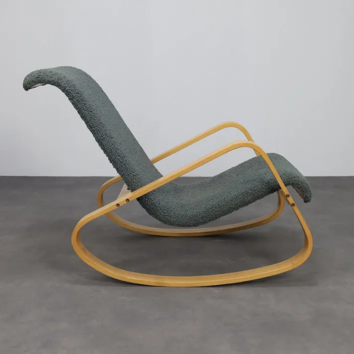 Pamono Italian Dondolo Rocking Chair by Luigi Crassevig, 1970s New