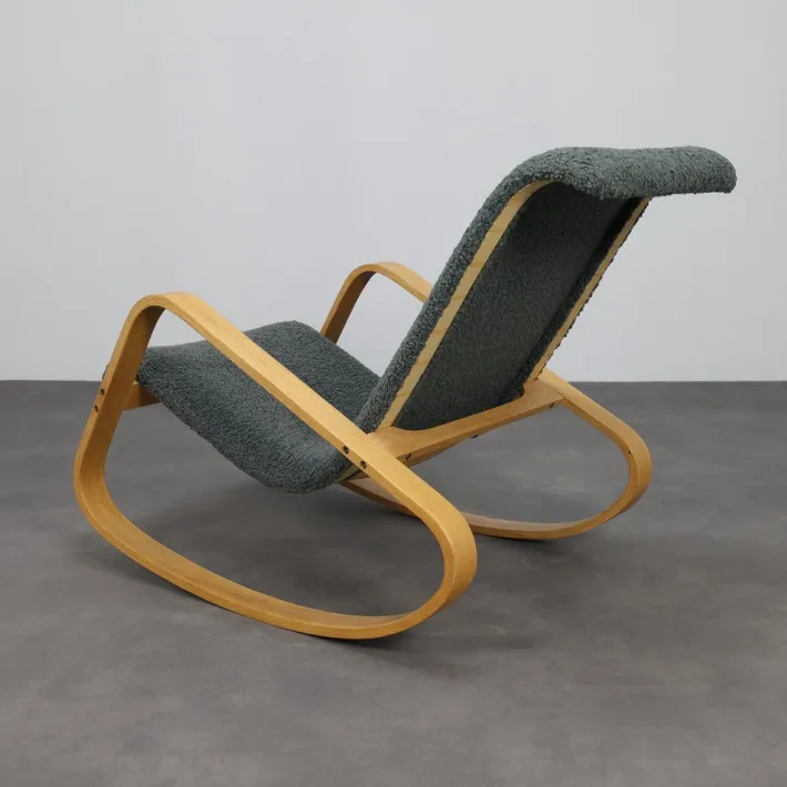 Pamono Italian Dondolo Rocking Chair by Luigi Crassevig, 1970s New