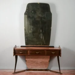 Pamono Italian Dressing Table with Wooden Mirror, 1960s Outlet
