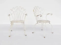 Pamono Italian Garden Armhairs in White Metal, 1950s, Set of 4 Sale