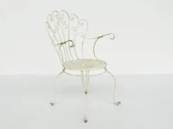 Pamono Italian Garden Armhairs in White Metal, 1950s, Set of 4 Sale